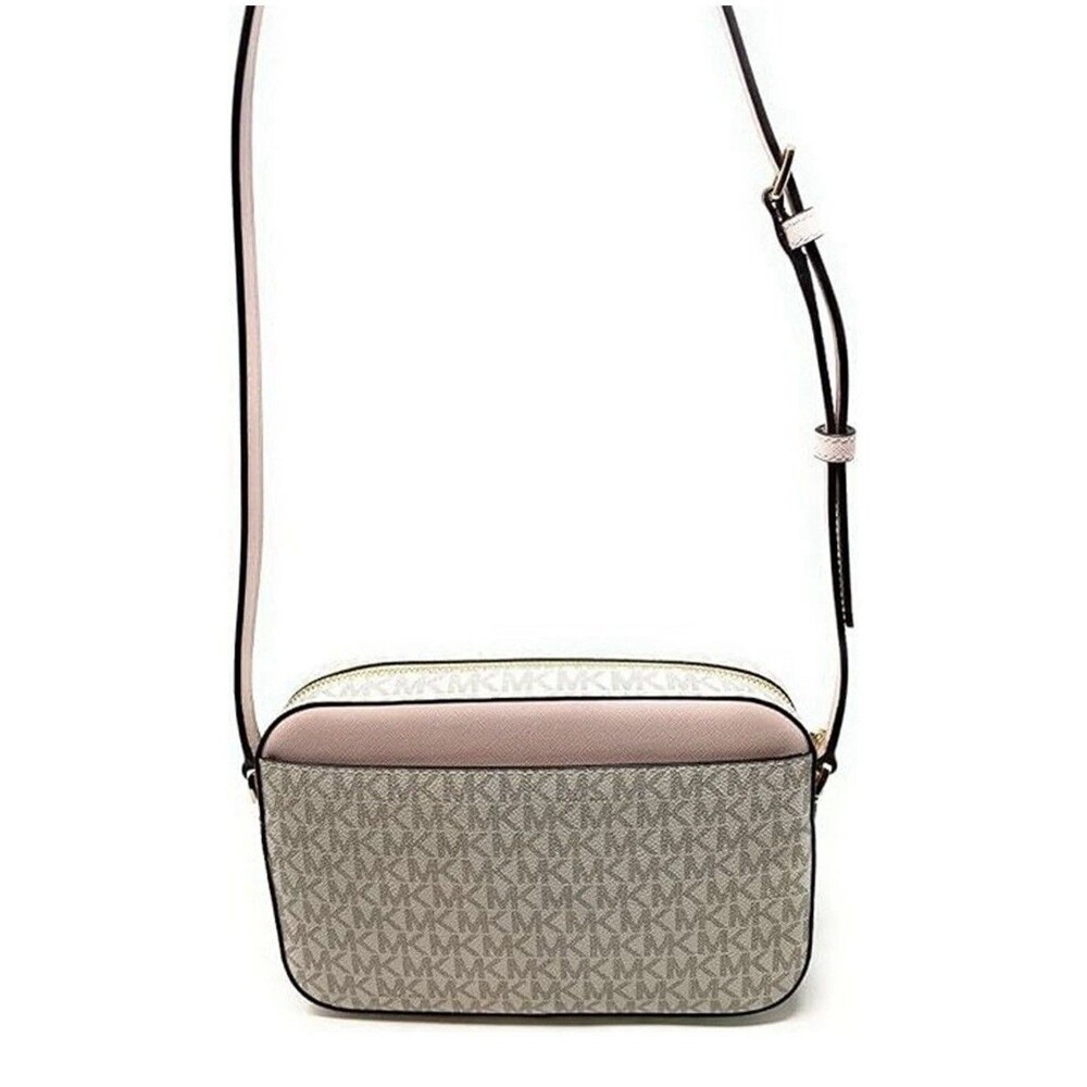 New Michael Kors Jet Large East West Zip Chain Crossbody Bag Vanilla Pink - Picture 16 of 16